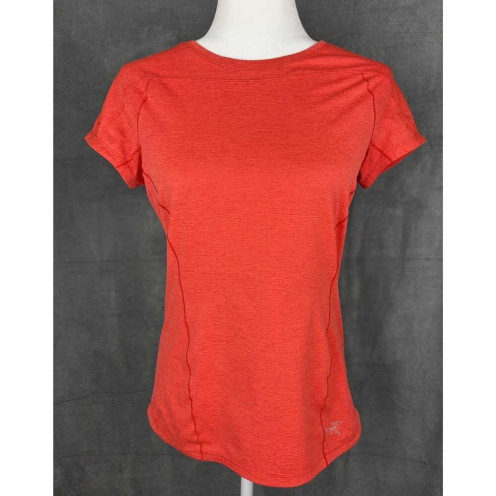 Arcteryx Shirt Womens Small Orange Short Sleeve Athletic Performance Lightweight